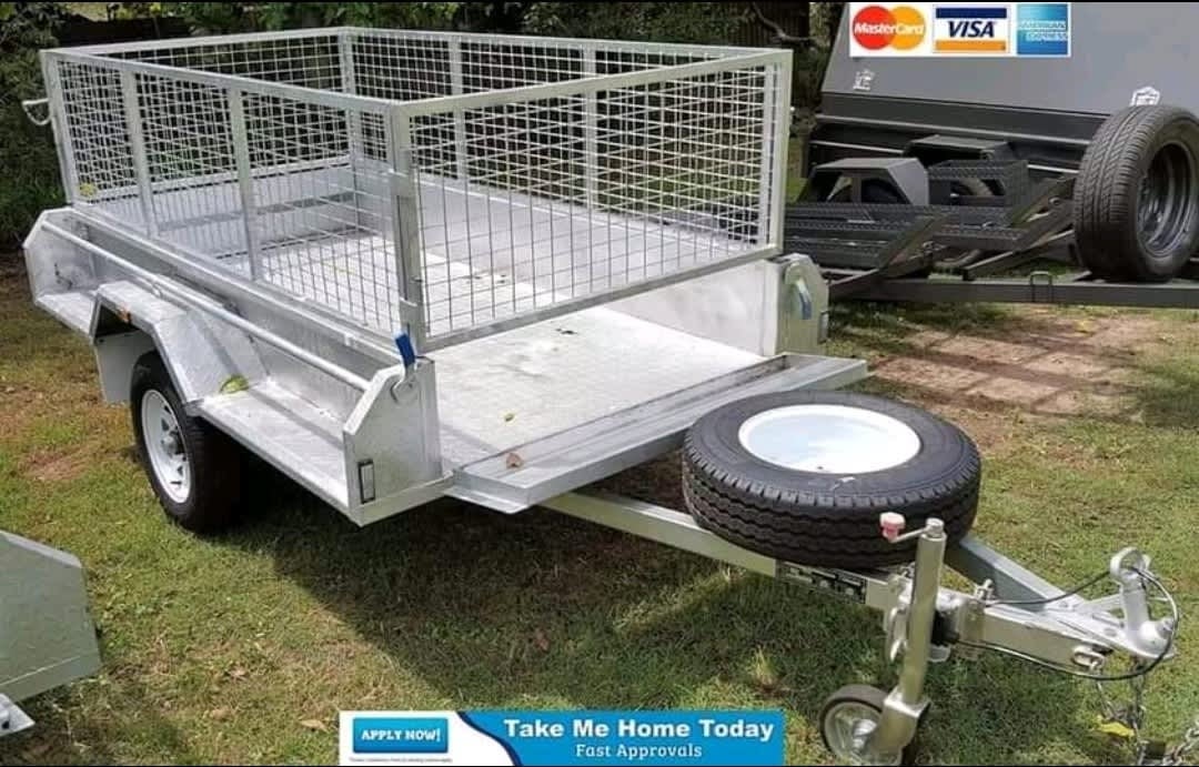 SUPERIOR TRAILERS 8x4 Hot Dip Galvanised Caged Tilt Trailer Spare Tyre ...