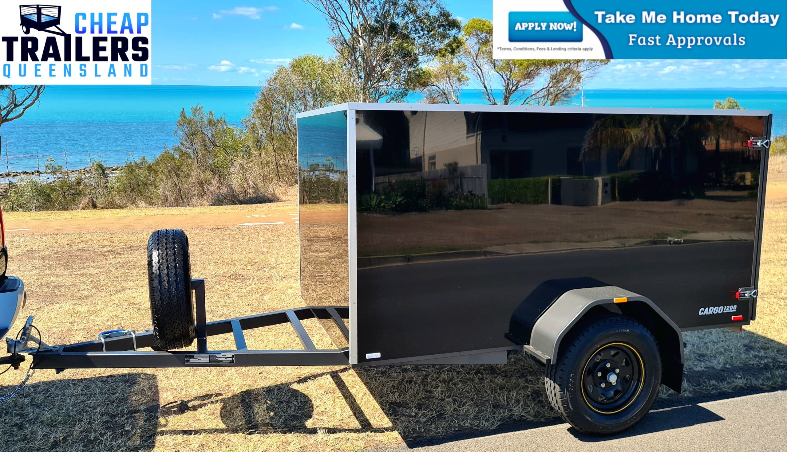 FREE Rego! AUSTRALIAN Made 8x5 Enclosed 750kg ATM Cargo Trailer 1200mm High Spare Tyre Cheap